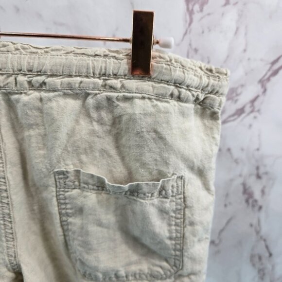 Allen Allen Pants Womens Small X 30 Cream Beige Linen Wide Leg Lakenlook - Picture 9 of 10